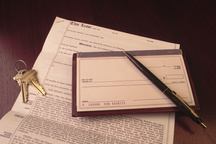 lease signing and cheque book